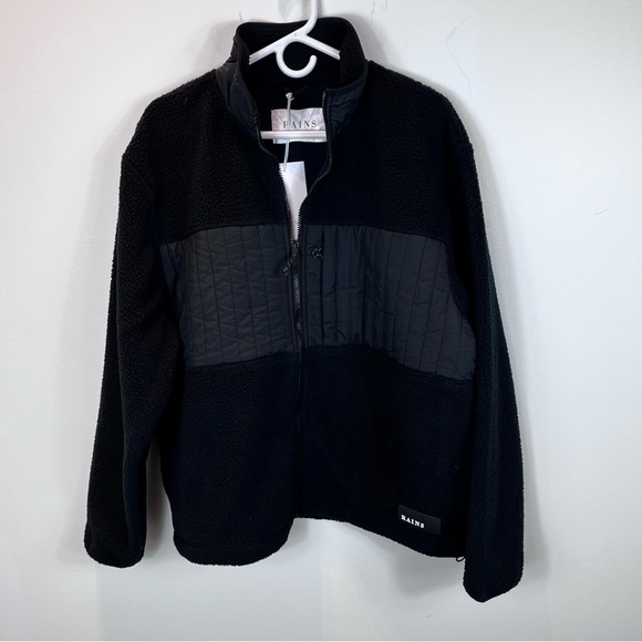 RAINS Paneled Fleece Jacket Sz M/L - Picture 2 of 11